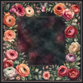 Neoprene Dark Floral Mahjong Mat 36"×36"