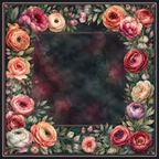 Neoprene Dark Floral Mahjong Mat 36"×36"