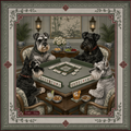 Neoprene Schnauzer Chinoiserie Mahjong Mat 36"×36"