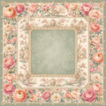Neoprene Chinoiserie Peony Mahjong Mat 36"×36"
