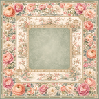 Neoprene Chinoiserie Peony Mahjong Mat 36"×36"