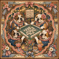 Neoprene English Bulldog Backyard Party Mahjong Mat 36"×36"