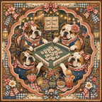 Neoprene English Bulldog Backyard Party Mahjong Mat 36"×36"