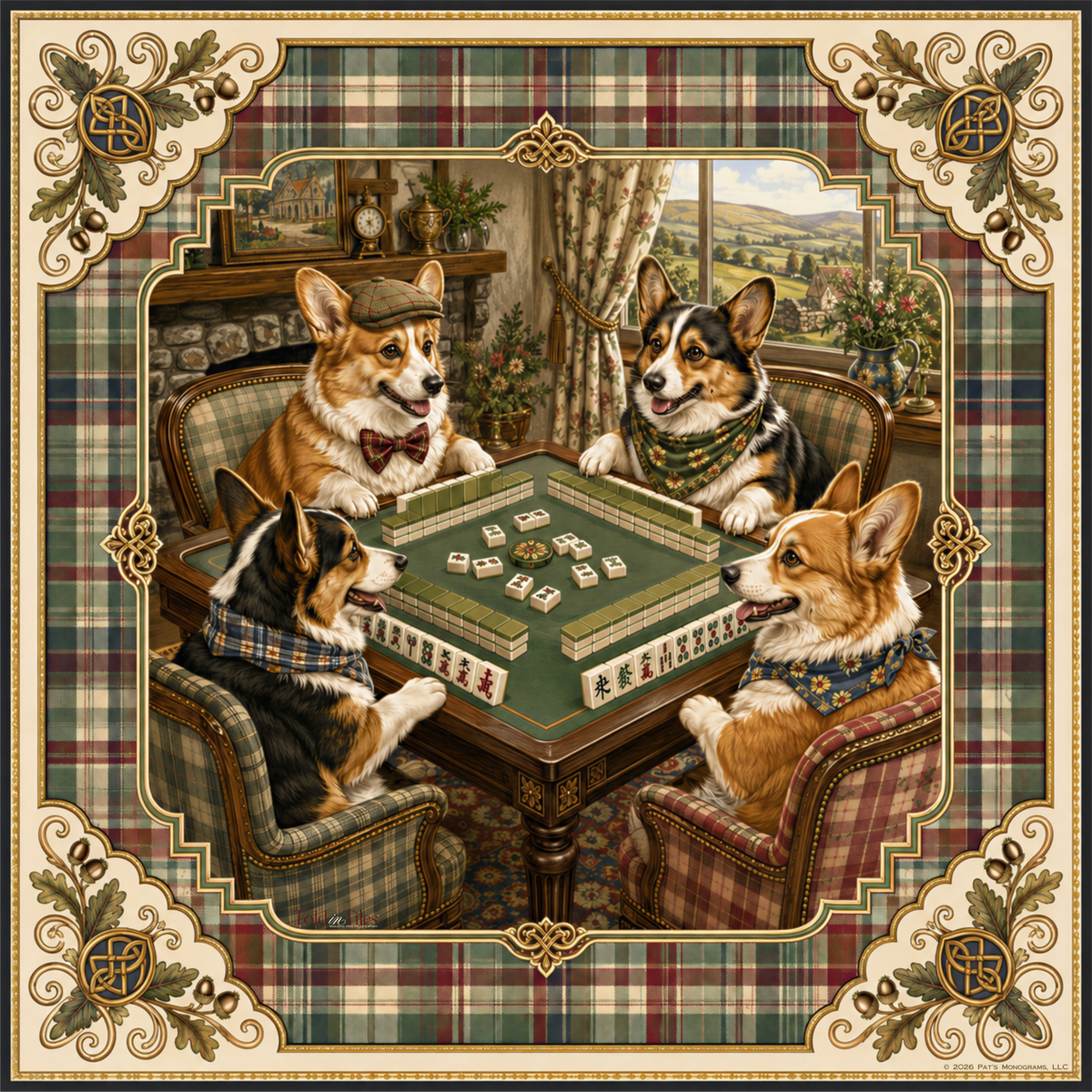 The Corgi Cottage Mahjong Mat | Paws & Tiles Collection - PREORDER