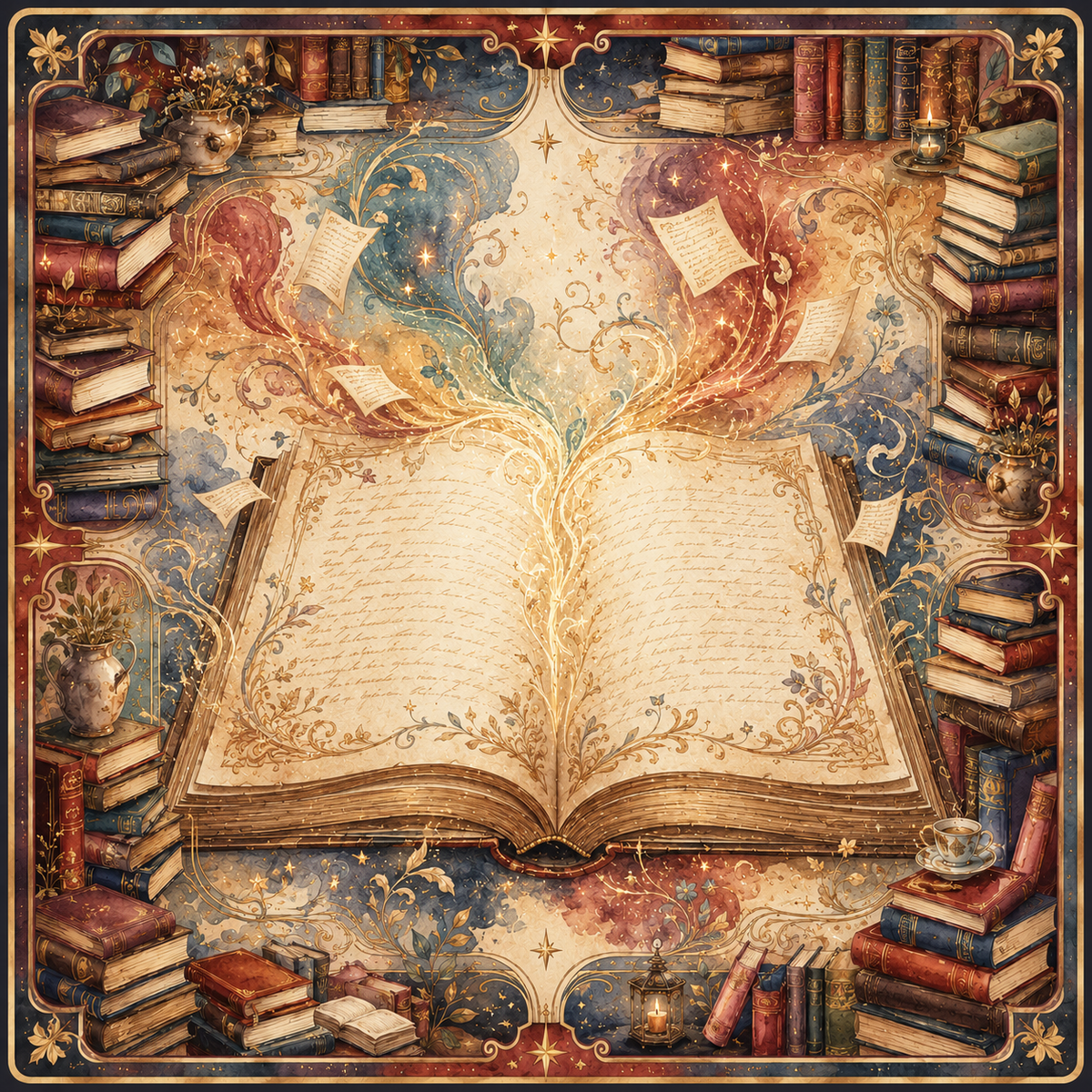 The Enchanted Library — Book Lover Mahjong Mat - PREORDER