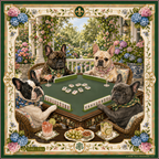 Neoprene French Bulldog Veranda Mahjong Mat 36"×36"