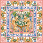 The Golden Standard — Golden Retriever Chinoiserie Mahjong Mat | Paws & Tiles Collection - PREORDER