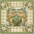The Golden Hour — Golden Retriever Dog Mahjong Mat | Paws & Tiles Collection - PREORDER