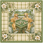 The Golden Hour — Golden Retriever Dog Mahjong Mat | Paws & Tiles Collection - PREORDER