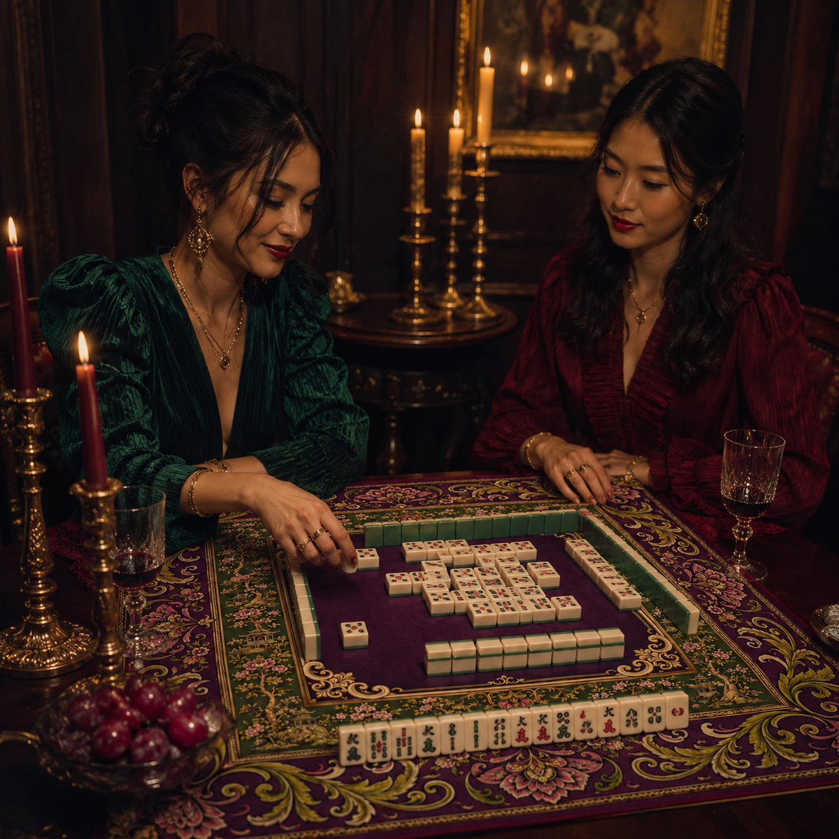 The Empress — Jewel Tone Baroque Mahjong Mat - PREORDER
