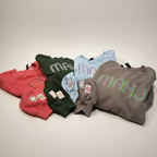 Mahjong Crewneck Sweatshirt with Retro Embroidery