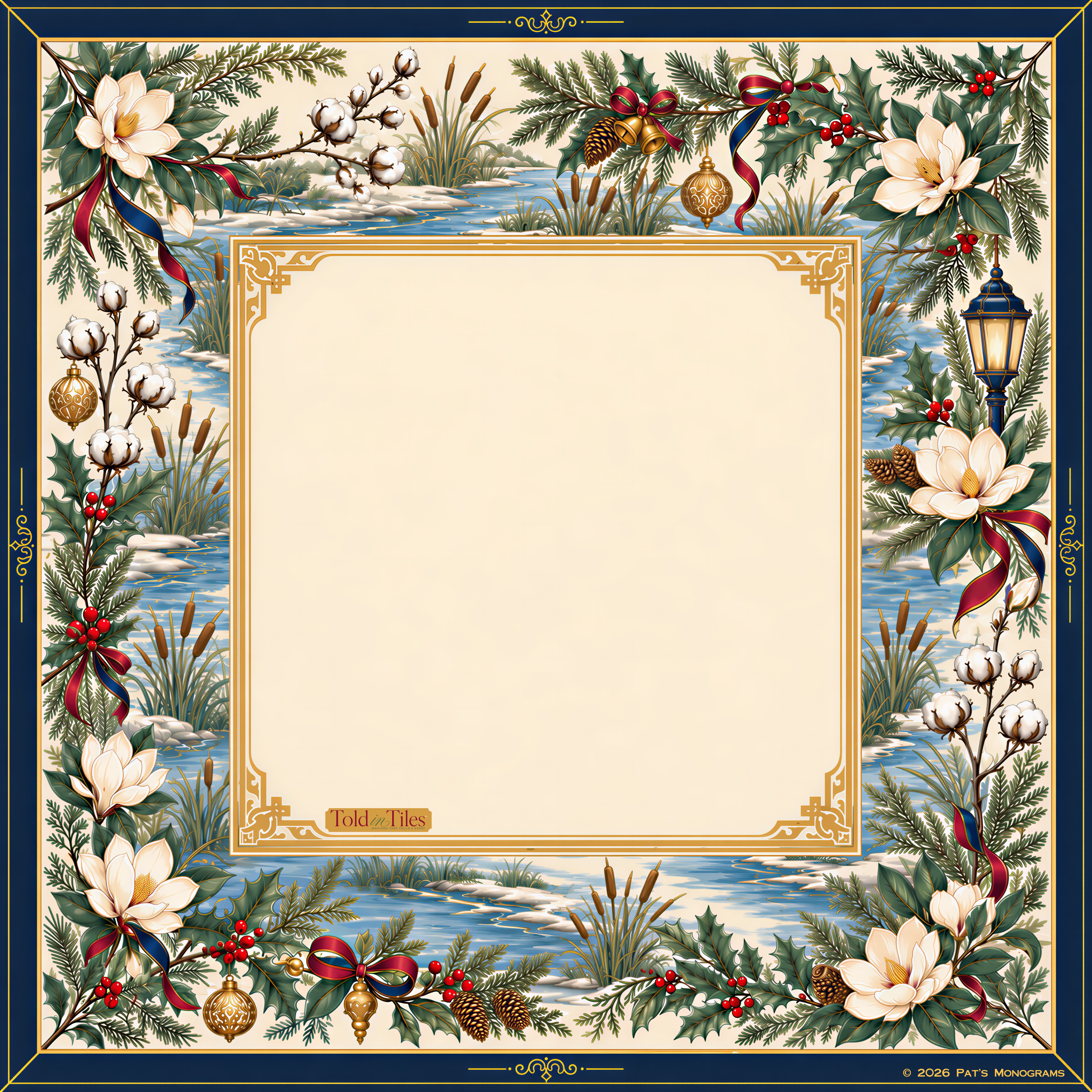 Neoprene Holiday Mahjong Mat 33"×33"