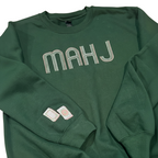 Mahjong Crewneck Sweatshirt with Retro Embroidery
