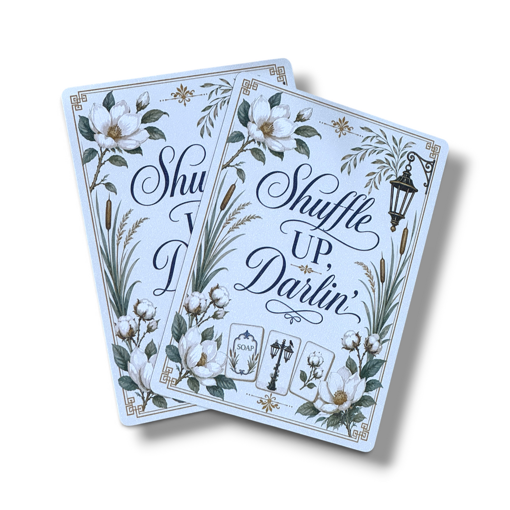 Printed PVC Mahjong Tile Shufflers Set of 2 | 5"×7"