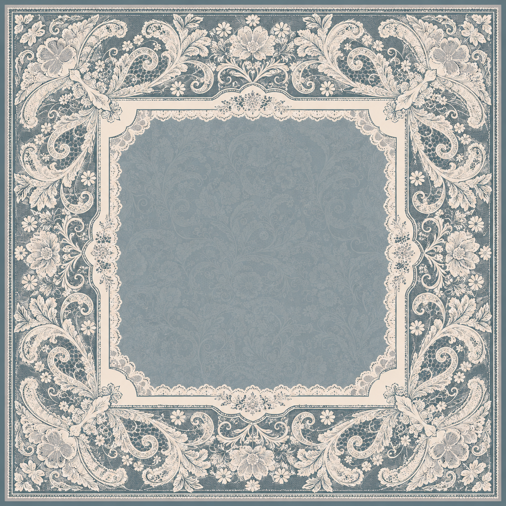 Something Blue — Steel Blue Lace Mahjong Mat - PREORDER