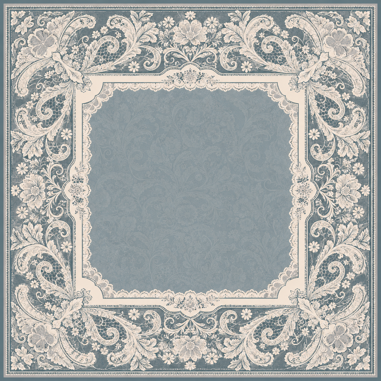 Something Blue — Steel Blue Lace Mahjong Mat - PREORDER
