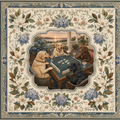 Sunset on the Bay Mahjong Mat | Labrador | Paws & Tiles Collection - PREORDER