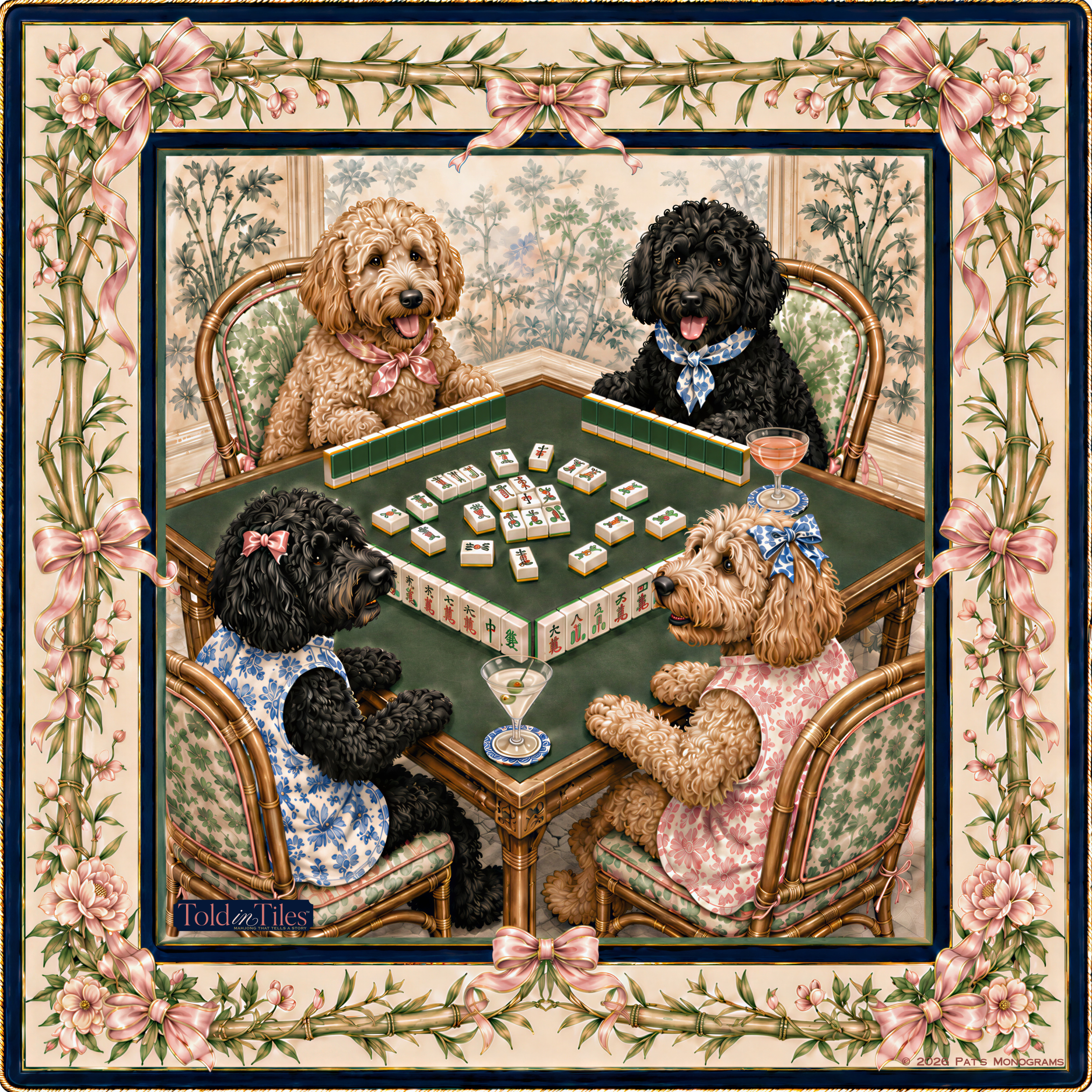 The Doodle Soirée — Doodle Mahjong Mat | Paws & Tiles Collection - PREORDER