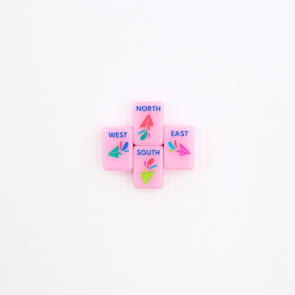 Melamine Mini Travel Mahjong Set 160 Tiles with Bag Pink