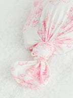 Bamboo-Spandex Pink Butterfly Toile Ruffle Knotted Sleep Gown & Bow Hat Set Baby Girls