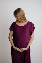 Plum Purple Maternity Labor and Delivery/ Nursing Gown
