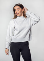 Cotton-Polyester Mock-Neck Pullover Sweatshirt 290 GSM