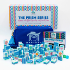 Melamine Crystal Prism Mahjong Tile Set 166 Tiles Blue 1.25"×0.9"×0.7"