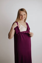 Plum Purple Maternity Labor and Delivery/ Nursing Gown