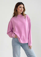 Cotton-Poly Fleece Mock-Neck Pullover Sweatshirt 280 GSM Vintage Wash