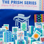 Melamine Crystal Prism Mahjong Tile Set 166 Tiles Blue 1.25"×0.9"×0.7"
