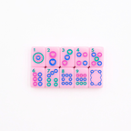 Melamine Mini Travel Mahjong Set 160 Tiles with Bag Pink
