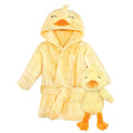 Plush Baby Bathrobe and Matching Toy Gift Set Yellow Duck