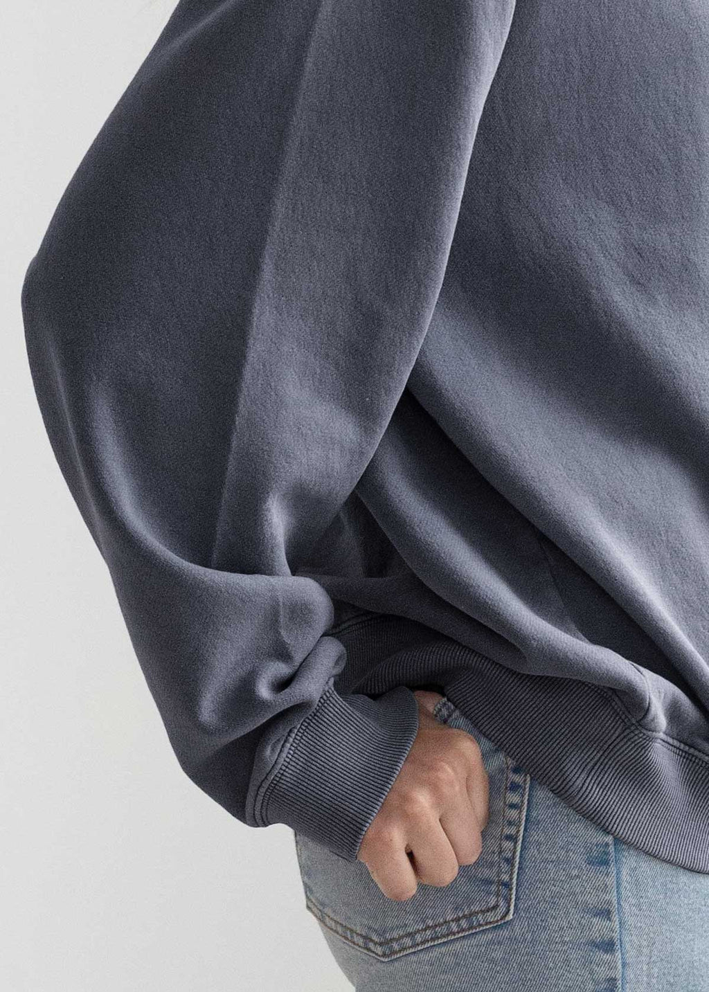 Cotton-Poly Fleece Mock-Neck Pullover Sweatshirt 280 GSM Vintage Wash