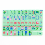 Melamine Mini Travel Mahjong Set 160 Tiles with Bag Green