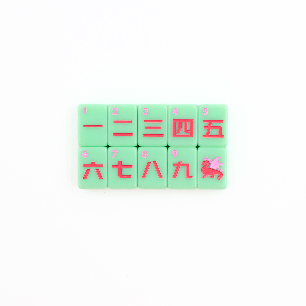 Melamine Mini Travel Mahjong Set 160 Tiles with Bag Green