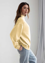 Cotton-Poly Fleece Mock-Neck Pullover Sweatshirt 280 GSM Vintage Wash