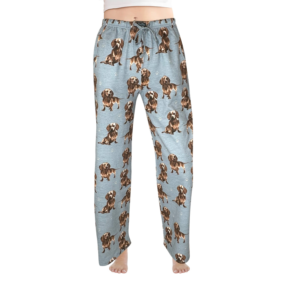 Cotton Blend Dachshund Print Unisex Pajama Bottoms