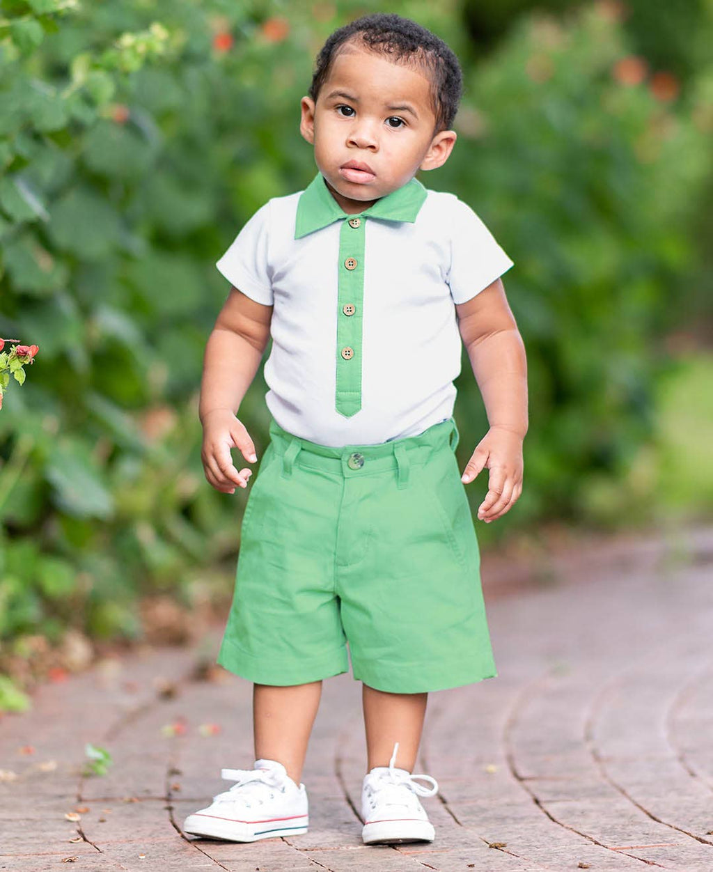 100% Cotton White Short Sleeve Placket Knit Baby Bodysuit