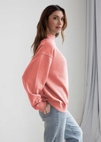 Cotton-Poly Fleece Mock-Neck Pullover Sweatshirt 280 GSM Vintage Wash