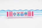 Melamine Crystal Prism Mahjong Tile Set 166 Tiles Pink 1.25"×0.9"×0.7"
