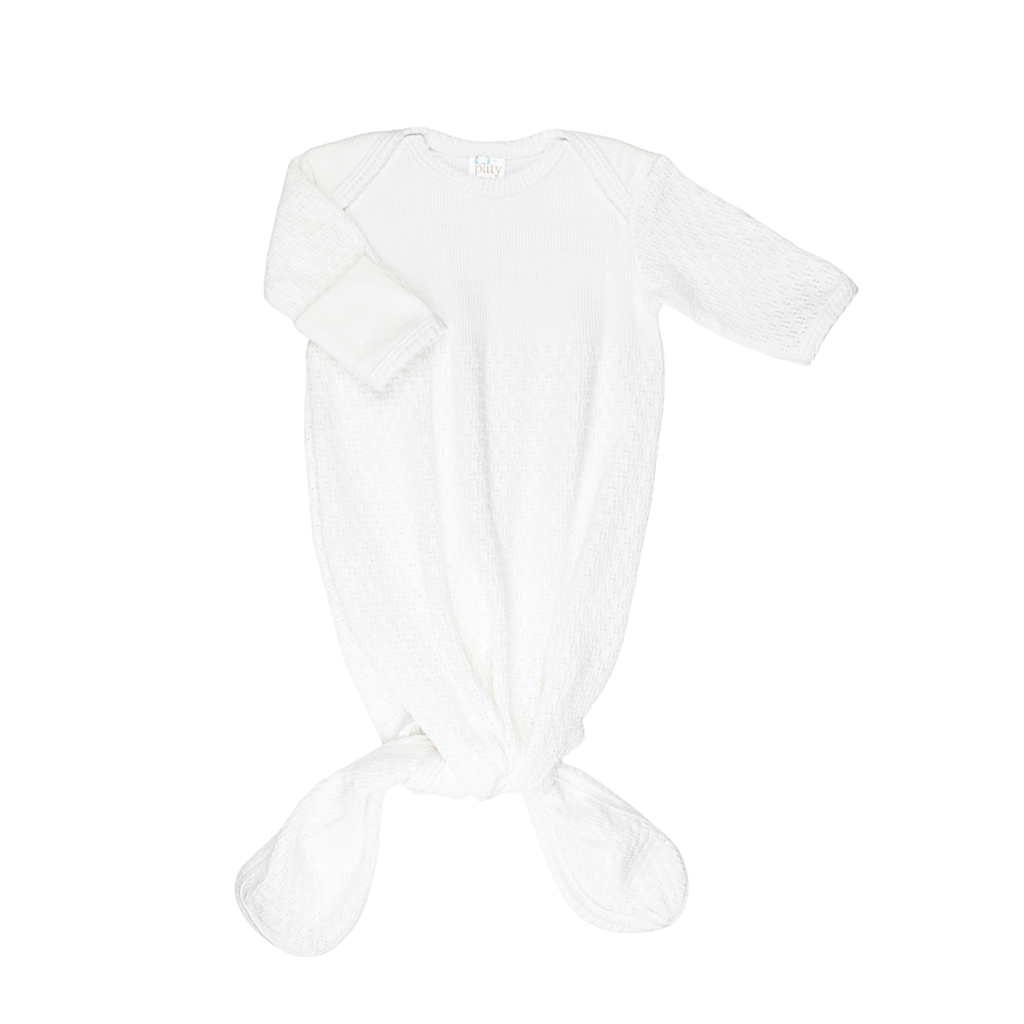 Knit Knotted Overlap Shoulder Gown