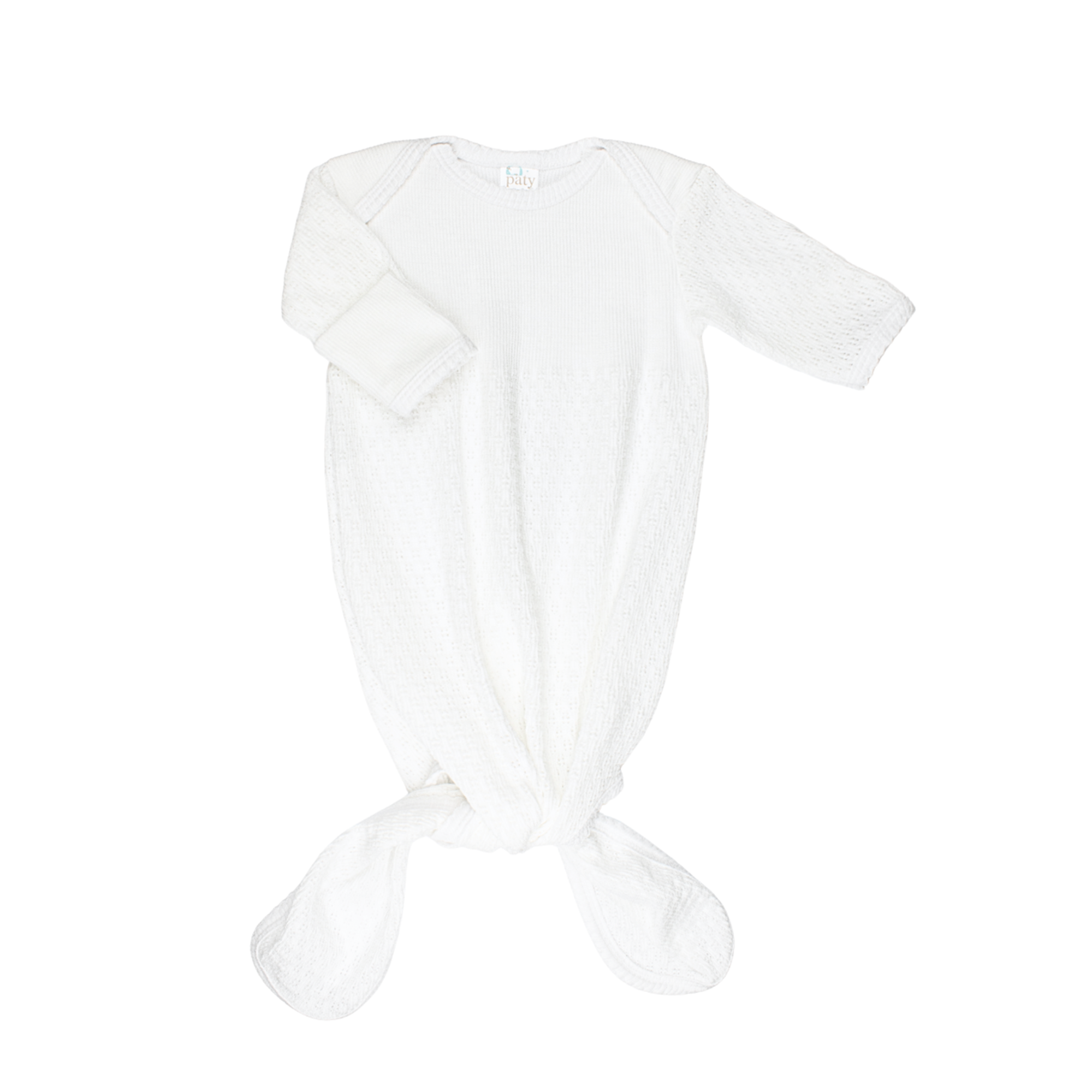 Knit Knotted Overlap Shoulder Gown