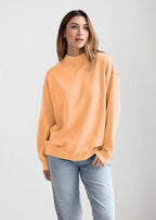 Cotton-Poly Fleece Mock-Neck Pullover Sweatshirt 280 GSM Vintage Wash