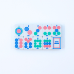 Melamine Crystal Prism Mahjong Tile Set 166 Tiles Blue 1.25"×0.9"×0.7"