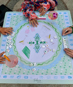 Polyester Illustrated Leisure Print Mahjong Mat 32"×32"