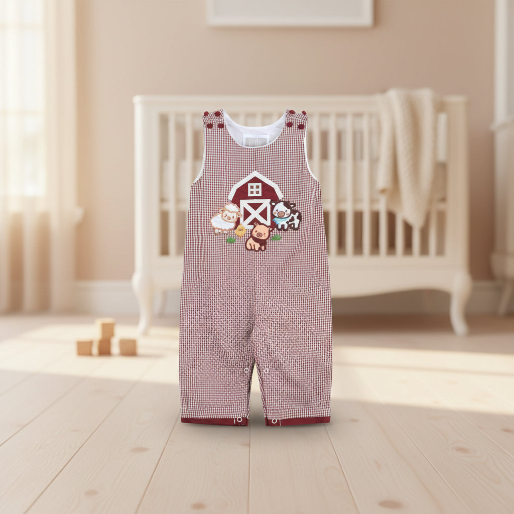 Red and Cream Gingham Farm Longalls