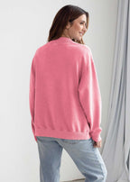 Cotton-Poly Fleece Mock-Neck Pullover Sweatshirt 280 GSM Vintage Wash