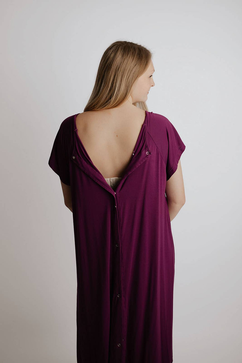 Plum Purple Maternity Labor and Delivery/ Nursing Gown
